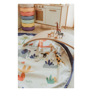 Play and Go - Noomad Puce et Pilou çanta/oyun matı - Play&Go x Moulin Roty | Mavi