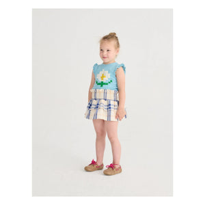 Bobo Choses - Tartan Etek Organik pamuk | Beyaz