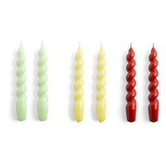 Hay - Spiral Mumlar - 6'lı Set | Sarı yeşil