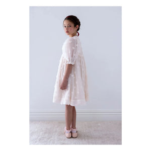petite Amalie - Roses Organze Elbise | Lychee Pembe