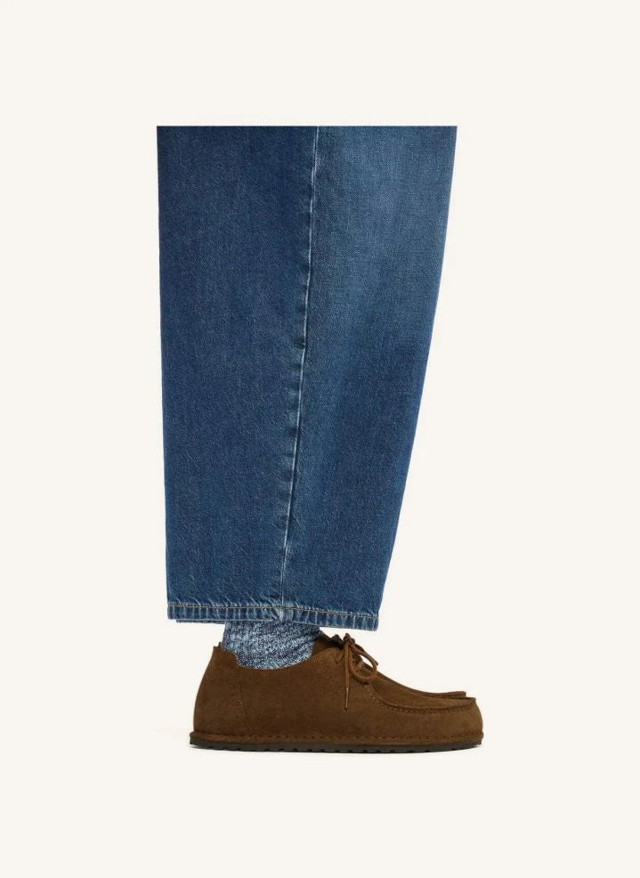 BIRKENSTOCK - Utti لوفر من الجلد السويدي مع دانتيل | بني فاتح