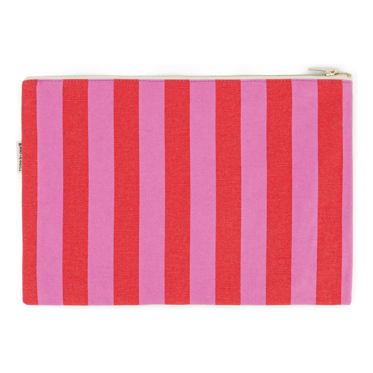 Rose in April - Lili çizgili clutch çanta | Pembe