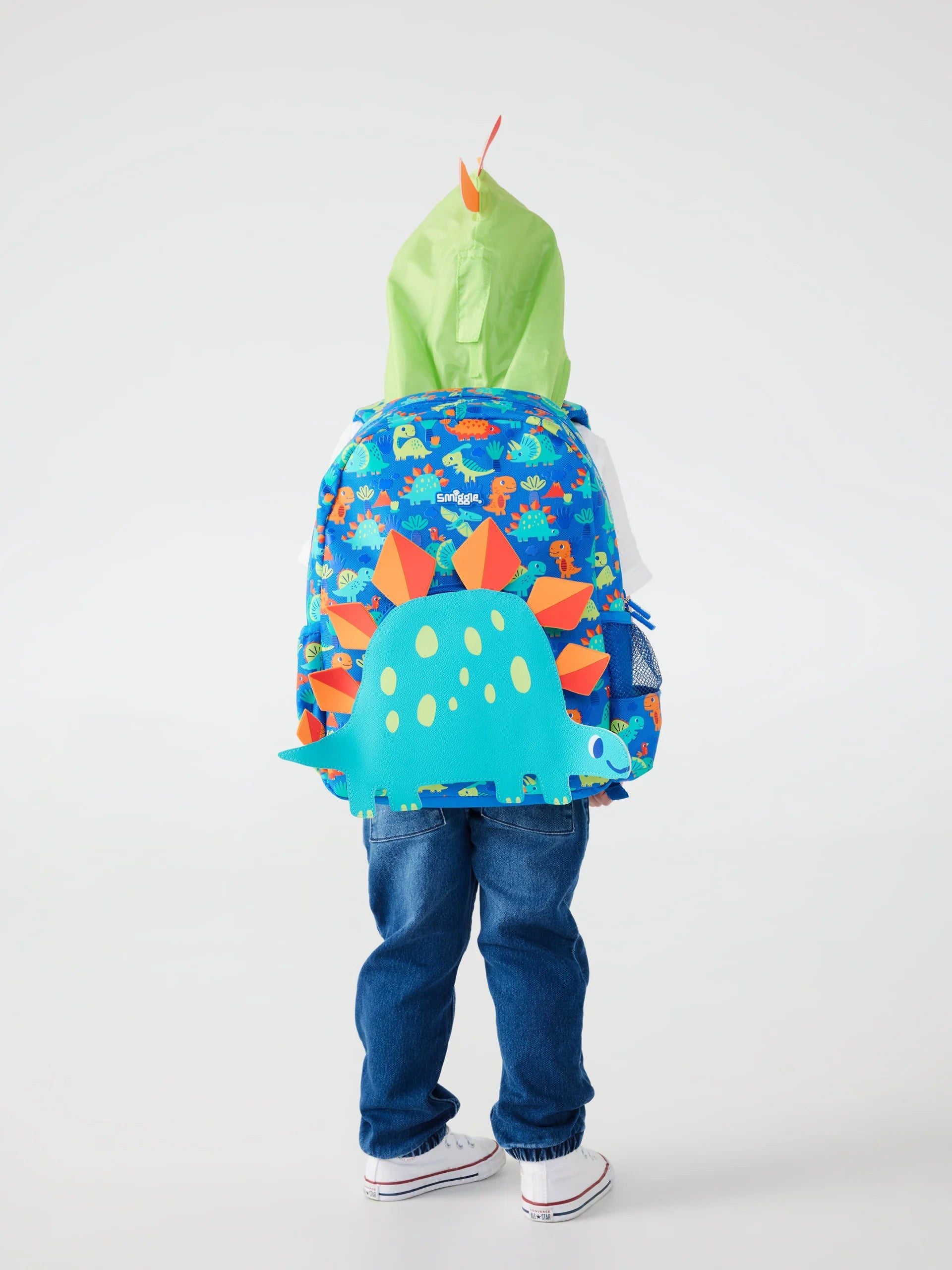 Smiggle - Glide Junior Kapşonlu Sırt Çantası-Dinossi