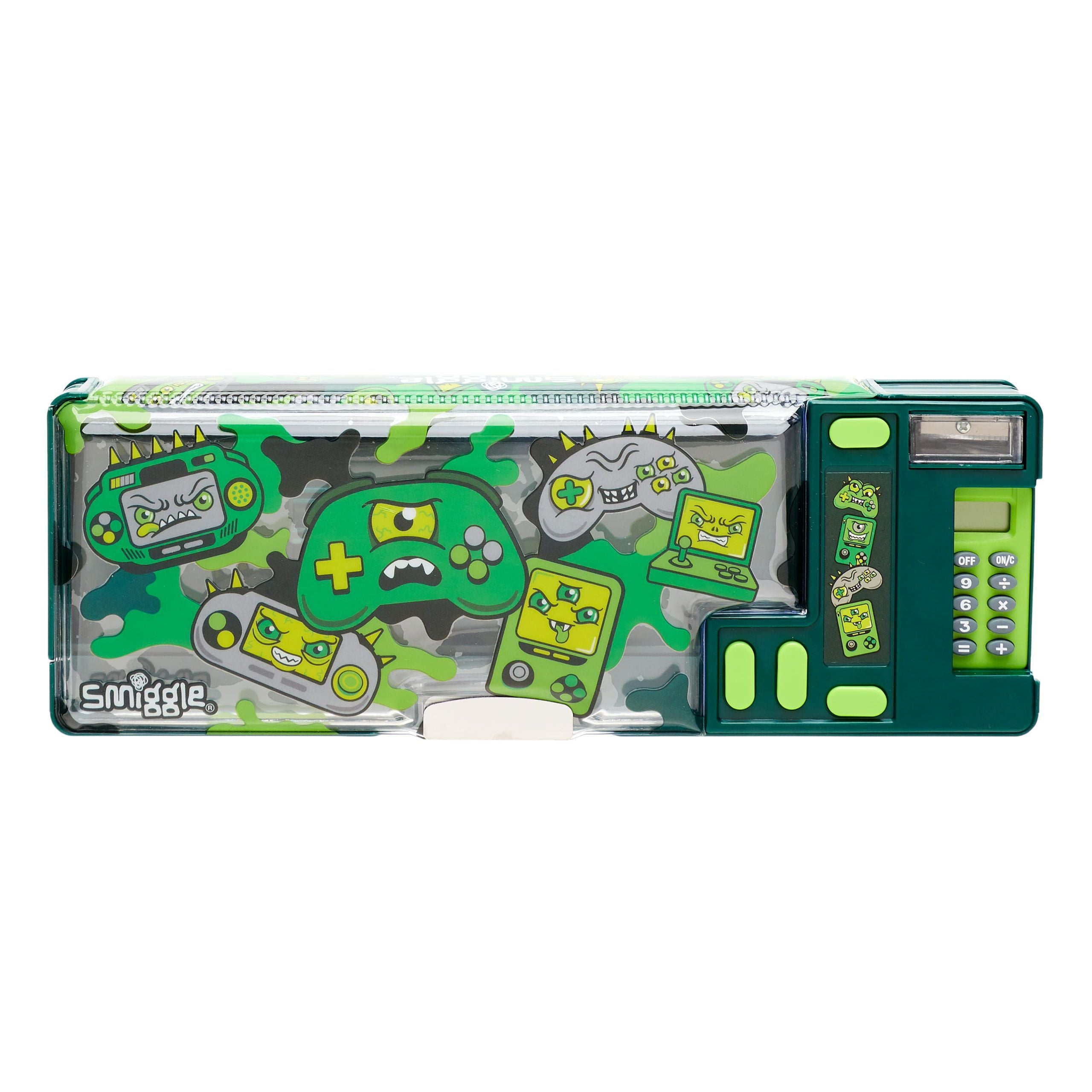 Smiggle - Oyun Tutkunu Hesap Makineli Pop Out Otomatik Kalem Kutusu-Dinossi