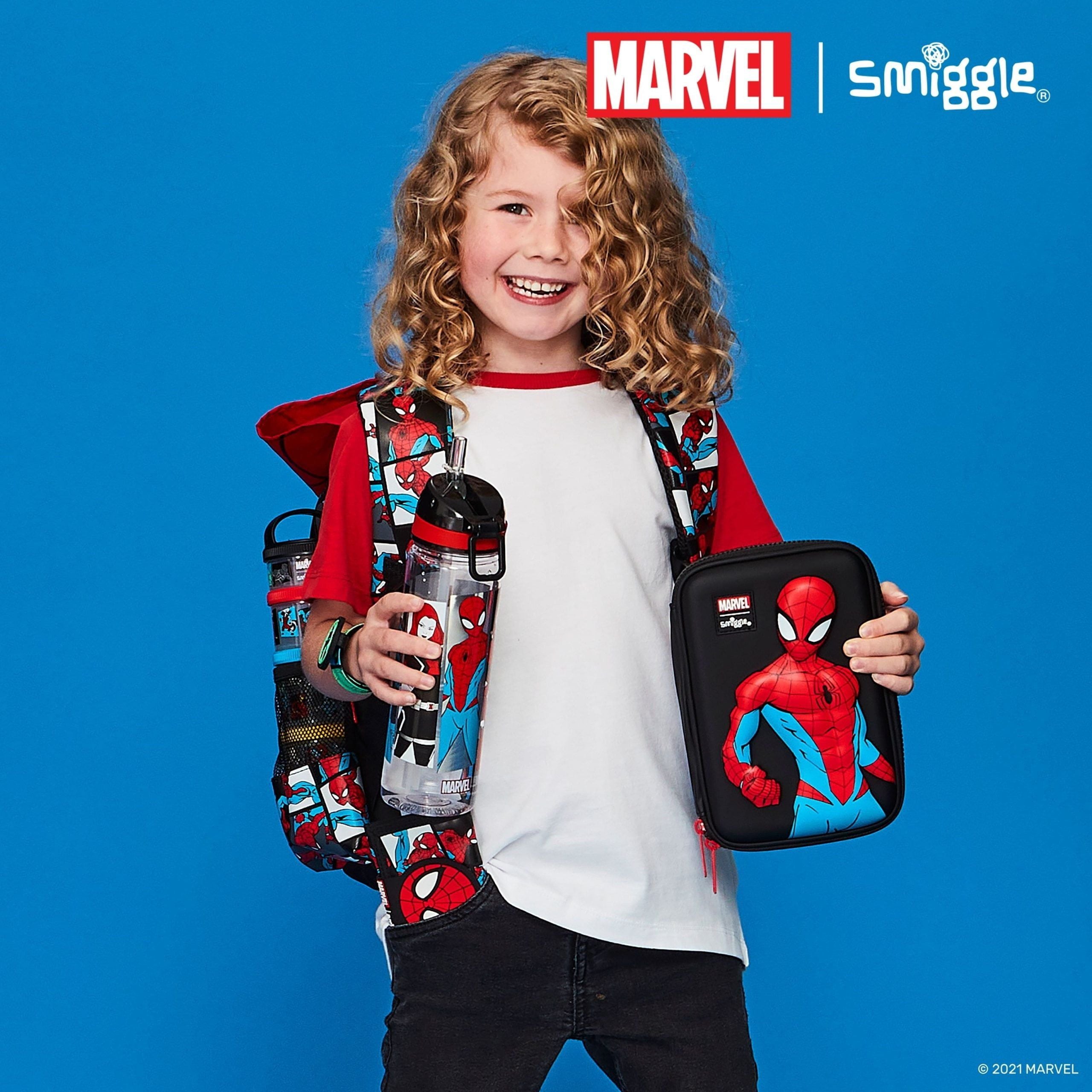 Smiggle - Marvel Spiderman HardTop Kalem Kutusu-Dinossi