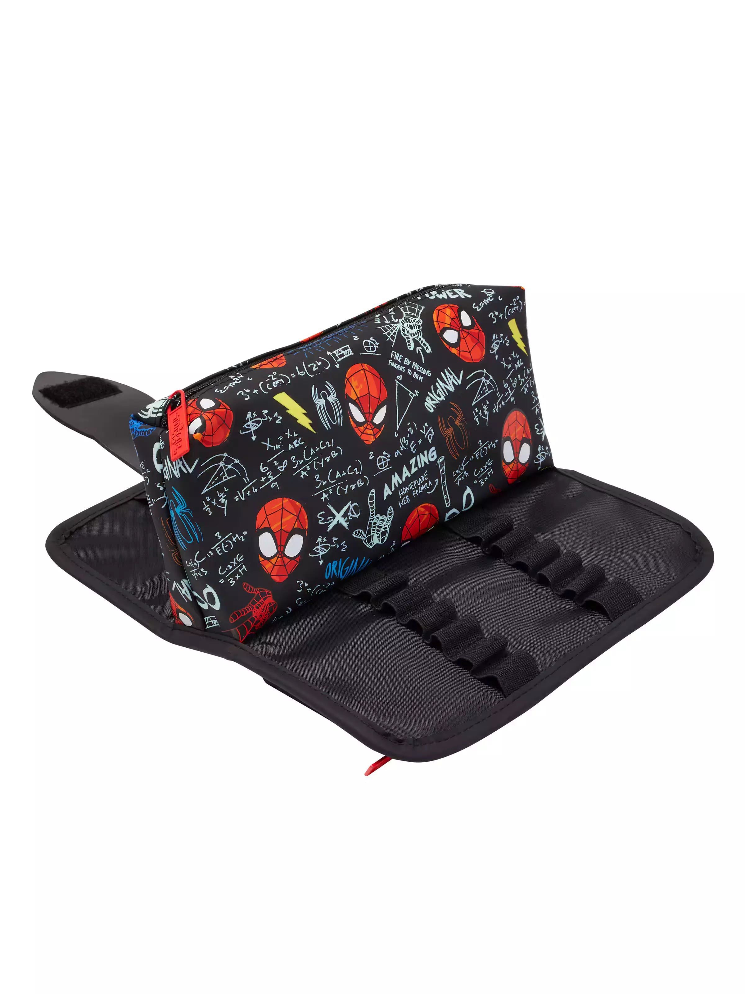 Smiggle - Marvel Spiderman Çift Gözlü Kalem Kutusu-Dinossi