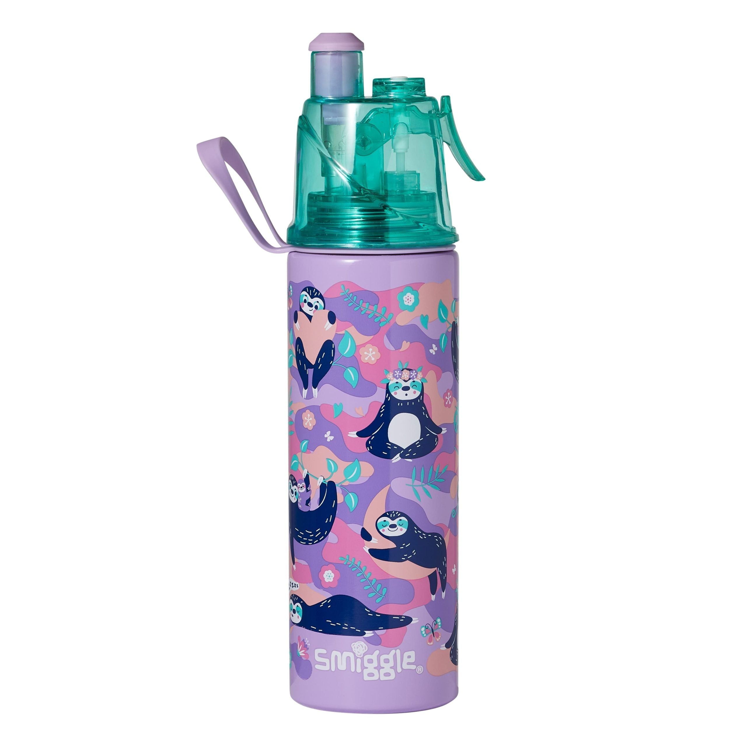 Smiggle - Su Püskürtmeli 500 ML Çelik Matara-Dinossi
