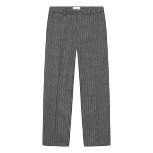 Les Deux - Como Pinstripe Düz Paça Pantolon Çizgili | Gri