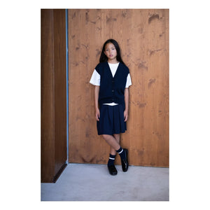 Smallable Kid - Mila Organik Pamuk Kolsuz Yelek | Lacivert