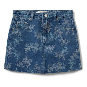 Sofie Schnoor - Cally Denim Çiçekli Mini Etek | Denim mavi