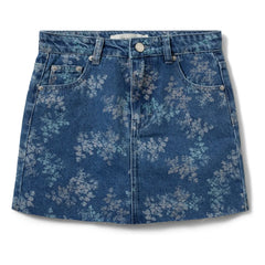 Sofie Schnoor - Cally Denim Çiçekli Mini Etek | Denim mavi