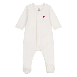 Petit Bateau - Tilk organik pamuk pijama | Ekru