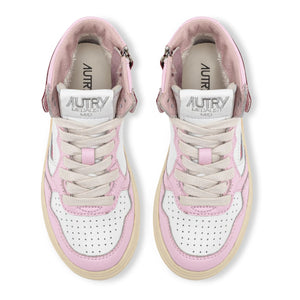Autry - İki Renkli Çocuk Medalist Orta Bilek Deri Sneaker | Pembe