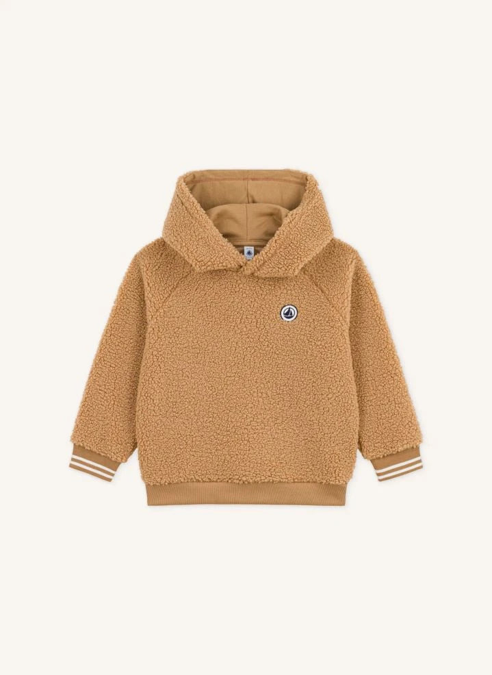 Petit Bateau - سويتشيرت بطراز شيربا | بلون جملي