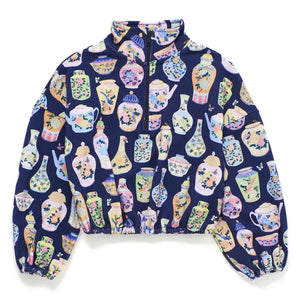 Maison Mangostan - Porselen Fermuarlı Sweatshirt | Koyu Mavi