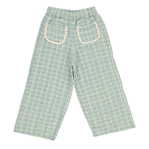 Bebe Organic - Mia Carreaux Cepli Taraklı Pantolon | Mavi Yeşil