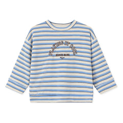 Fliink - Alvin çizgili organik pamuk sweatshirt | Açık mavi