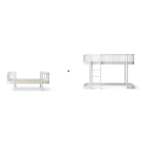 Oliver Furniture - Orijinal Ahşap Junior Karyola Dönüşüm Kiti - 138 cm yüksekliğinde çatı katı yatağa | Beyaz