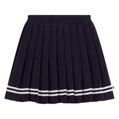 Petit Bateau - Organik Pamuk Pileli Etek | Lacivert
