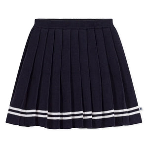 Petit Bateau - Organik Pamuk Pileli Etek | Lacivert