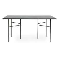 Ferm Living - Mingle Dikdörtgen Masa - FSC ahşap, metal ayaklar | Siyah