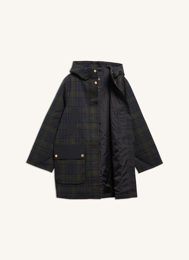 Barbour - سترة Rotsea كاروهات مقاومة للماء | أسود