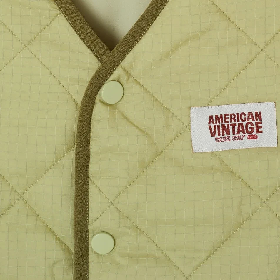 American Vintage - Yupibam سترة بلا ظهر، مصنوعة من ألياف معاد تدويرها | أخضر فاتح