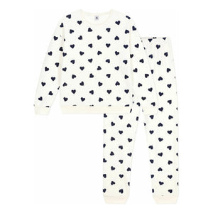 Petit Bateau - Sünger kalpli pijama | Ecru