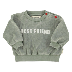Piupiuchick - Best Friend organik pamuklu havlu sweatshirt | Koyu yeşil