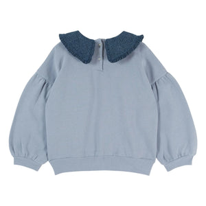 Emile et Ida - Organik pamuklu bisiklet yaka sweatshirt | Mavi