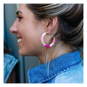 Parabaya - Kişiselleştirilmiş Bola Küpeler | Pembe