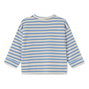 Fliink - Alvin çizgili organik pamuk sweatshirt | Açık mavi