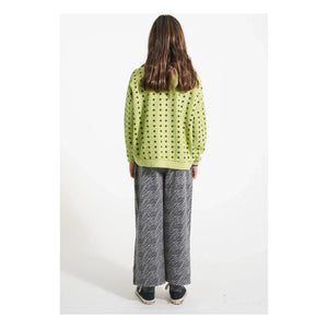 Piupiuchick - Fitilli Yıldız Sweatshirt Organik Pamuk | Yeşil