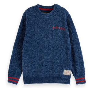Scotch & Soda - Şönil Örgü Bisiklet Yaka Kazak | Mavi