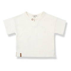 1+ in the family - Vilanova fitilli T-shirt | Beyaz