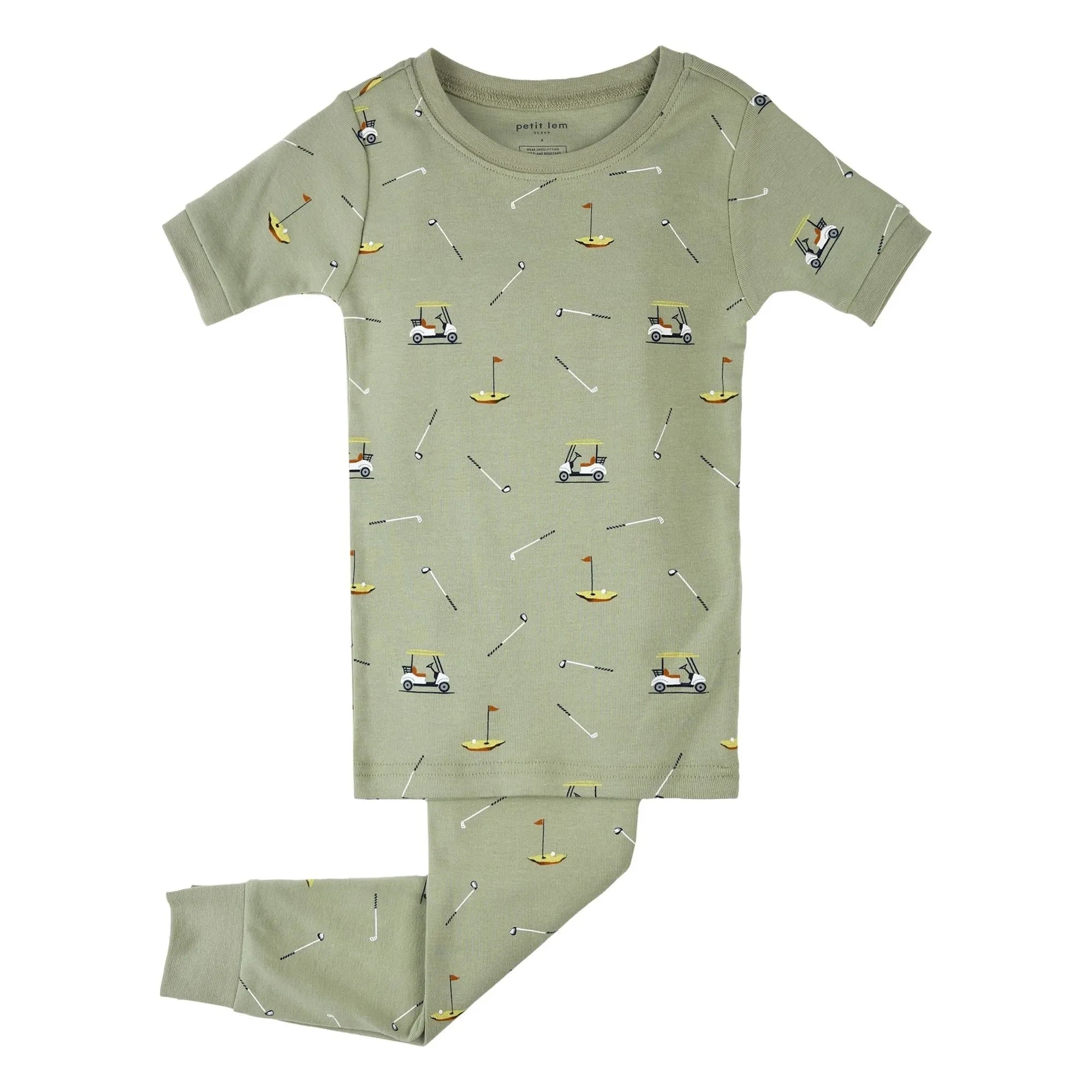 Petit Lem - Organik Pamuk Golf Pijama | Haki