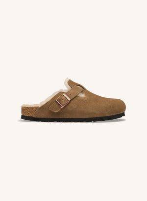 BIRKENSTOCK - حذاء Boston من جلد الغزال الفاخر | لون بني توب
