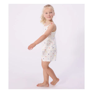 Petit Bateau - Kalp Baskılı Kısa Pijama Atlet | Beyaz