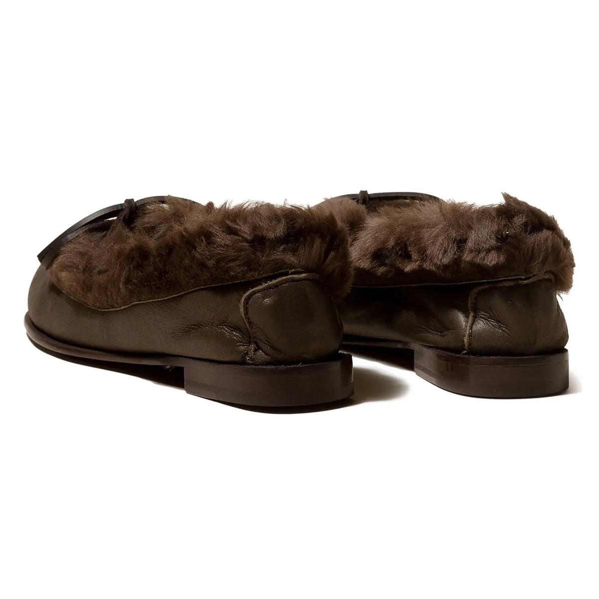 Hereu - Tilla Shearling Babetler | Koyu Kahverengi