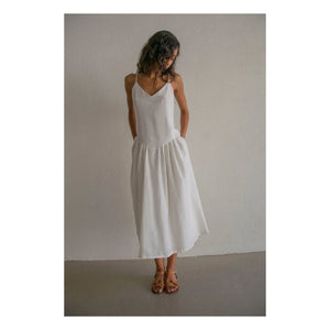 THEAVANT - Grace Cotton ve İpek Poplin Elbise | Beyaz