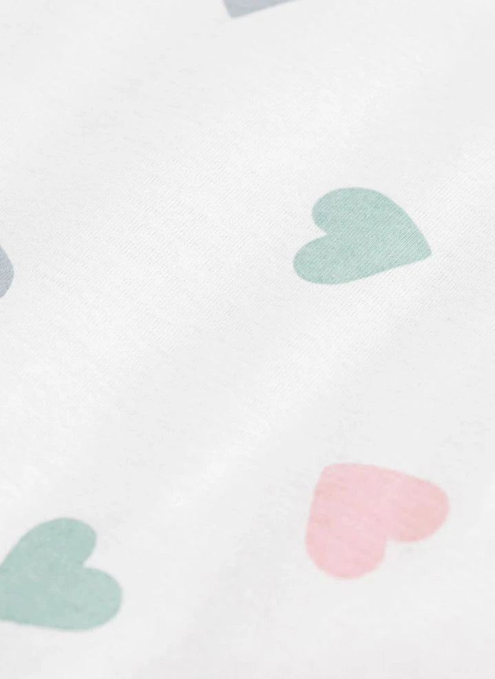 Petit Bateau - صديري بدون أكمام من القطن العضوي بنقشة قلب | أبيض