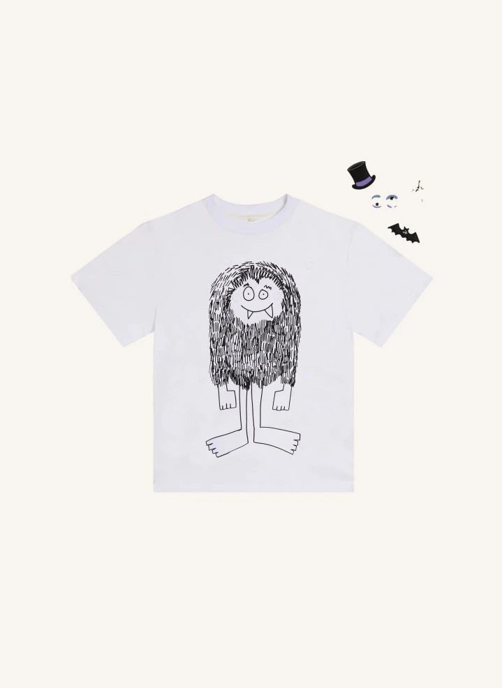 Stella McCartney Kids - تيشيرت هالووين برقعة قطن عضوي | أبيض