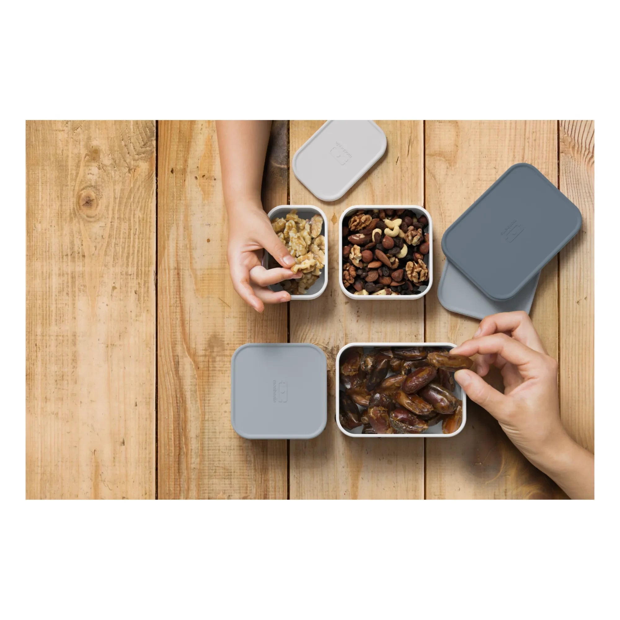 Monbento - MB Bento için Ek Bölmeli Kutular - 4'lü Set | Gri