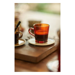 HKliving - 70'ler kahve fincanları - 4'lü Set | Amber