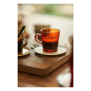 HKliving - 70'ler kahve fincanları - 4'lü Set | Amber