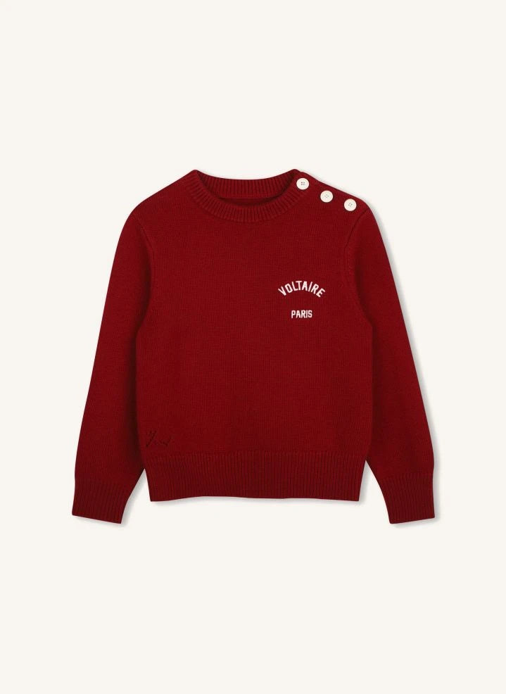 Zadig & Voltaire - Yün İşlemeli Logo Kazak | Bordo