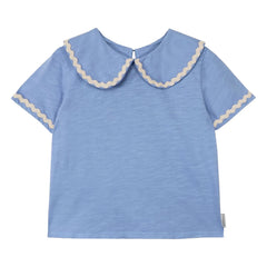 Mipounet - Claudine yakalı Odetta Organik pamuklu T-shirt | Mavi