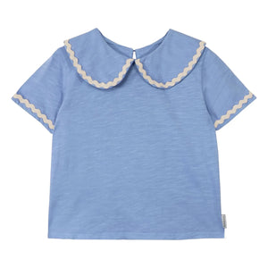 Mipounet - Claudine yakalı Odetta Organik pamuklu T-shirt | Mavi