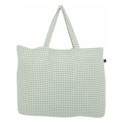 Haomy - Piana II kareli tote çanta | Badem yeşili