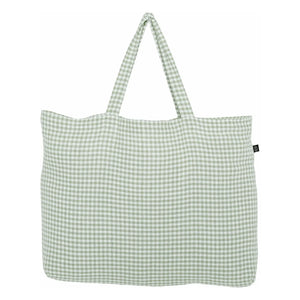Haomy - Piana II kareli tote çanta | Badem yeşili
